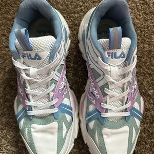 Fila Pastel Blue and Purple Chunky Sneakers